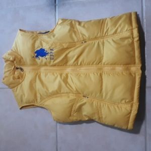US Polo Assn Yellow Puffer Vest Womens Sz L #184